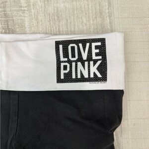 Victoria's Secret Black and White 'LOVE PINK' Leggings